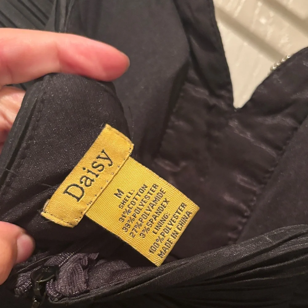 Daisy Strapless Black Dress with Silver Accents - Picture 3 of 7